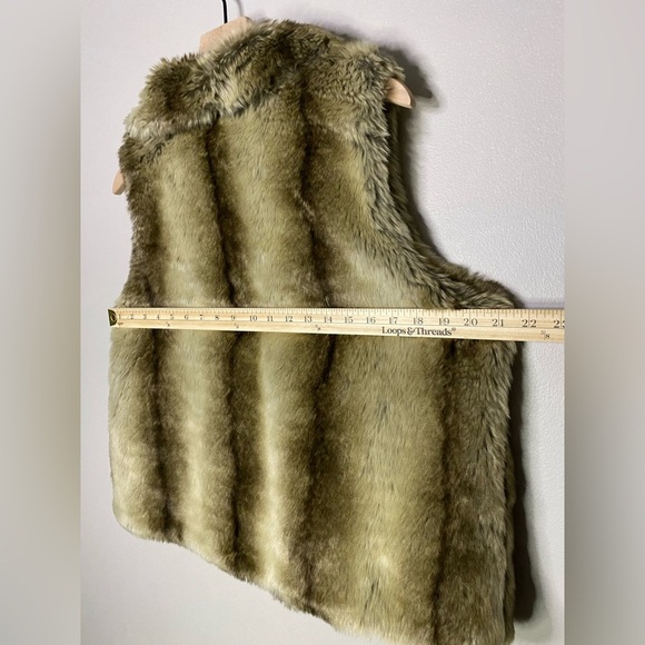 Cashmere blend vest NEW Fenn Wright Manson Faux Fur Collared Brown Black large - Picture 10 of 12